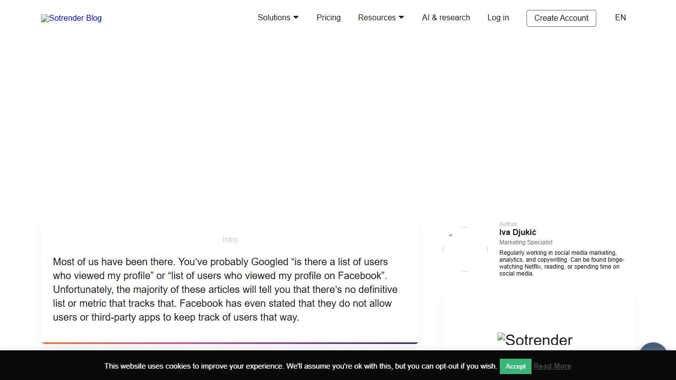 Is there a way to see who viewed my profile on Facebook? Sotrender Blog